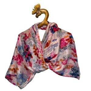 Gap Watercolor Drops Oblong Scarf Fringed Ends
